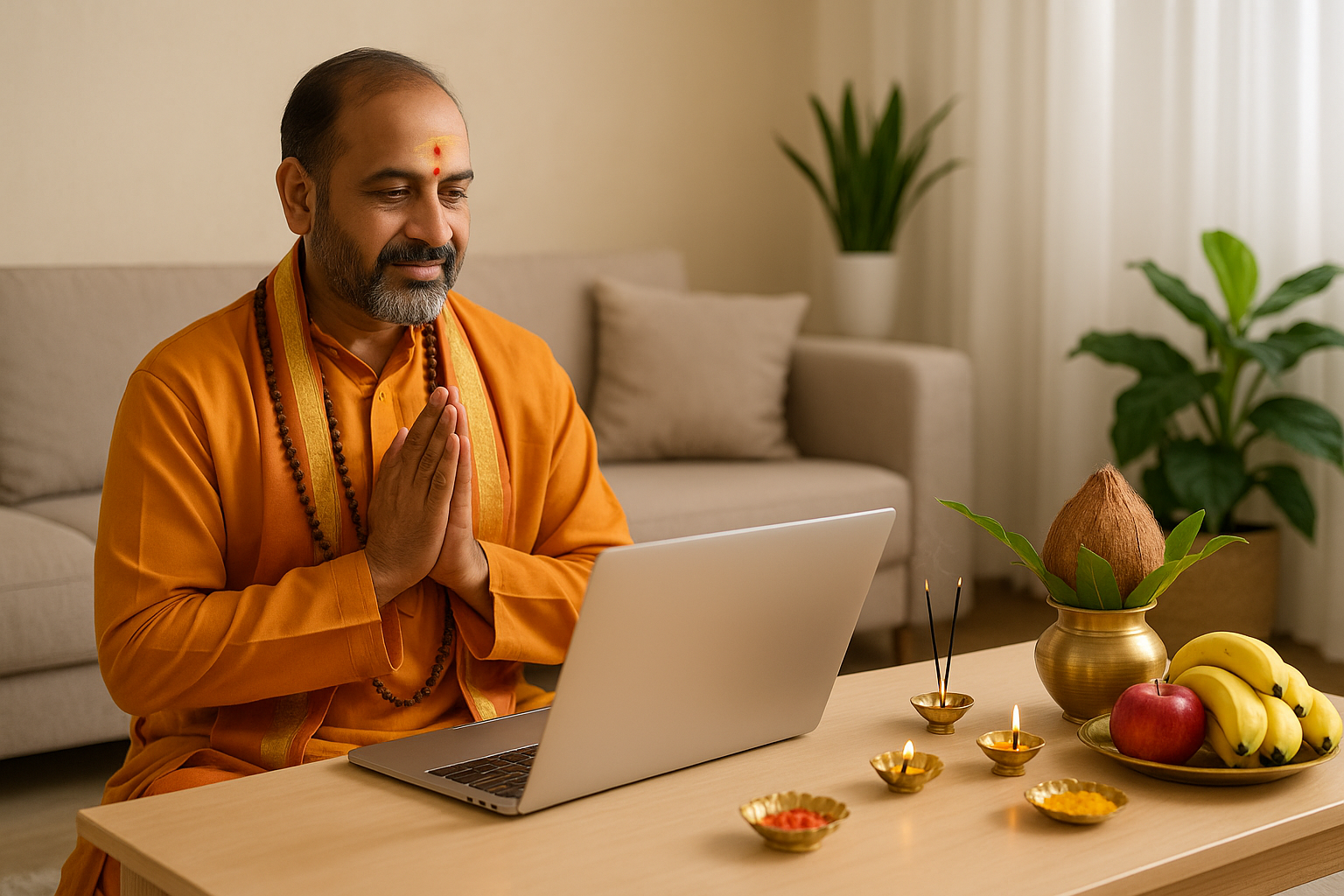 How do I book a Hindu priest online in the USA